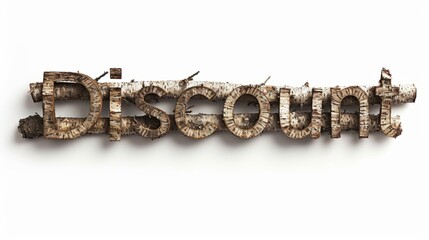 The word Discount created in Birch Twig Letters.