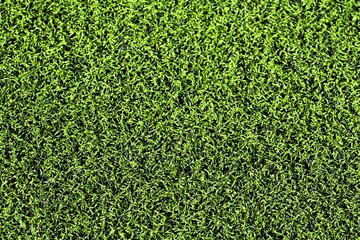 Close-up of artificial turf green soccer field