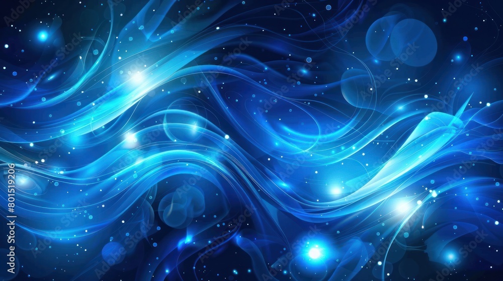 Poster a vibrant abstract blue vector background, ideal for design use, featuring smooth gradients and flow