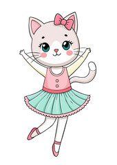 Cat ballerina,children's clip art