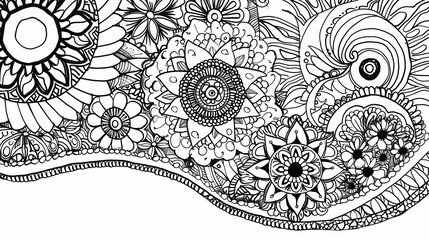 Adult colouring book page	