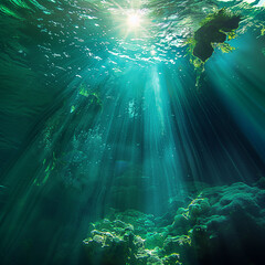 Obraz premium glorious sun and the deep ocean