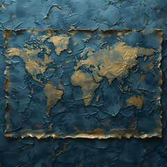 Obraz premium Modern Earth Map Illustration on Canvas: Futuristic Navigation Concept