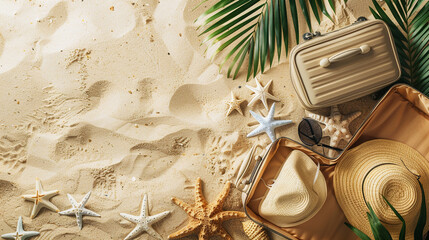 Beach Preparation, Travel and Summer holiday concept