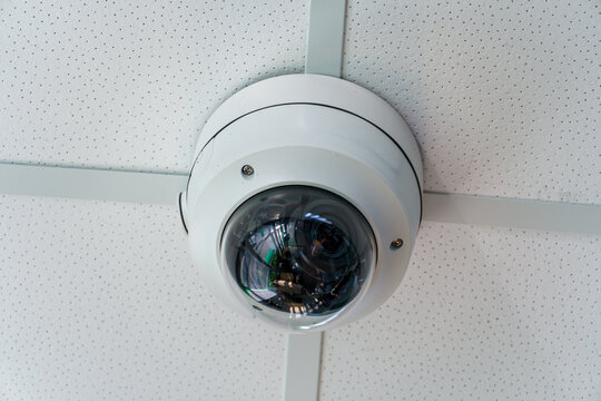 Video surveillance systems. Security systems and protection from theft. Security CCTV camera installed on the facade of a residential building. Digital technology.