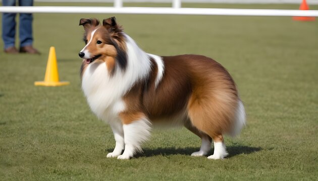 Shetland Sheepdog competing in an obedience competition   (1)