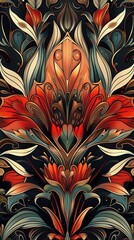 Channel the elegance of art nouveau with a wallpaper thats a true work of art