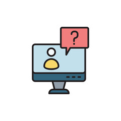 Video Chat icon design with white background stock illustration