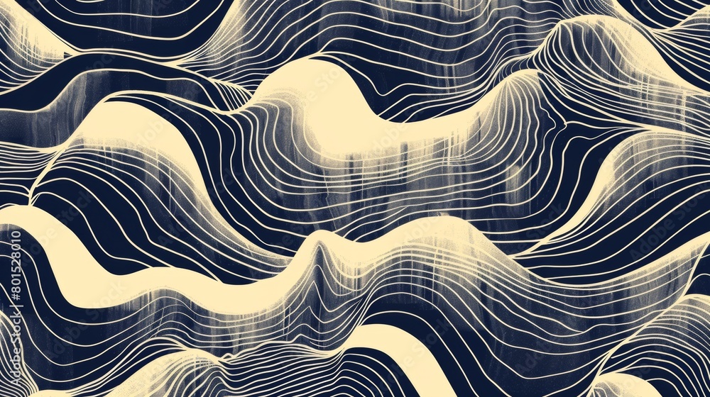 Poster abstract line art patterns inspired by nature, perfect for background images on a travel blog.