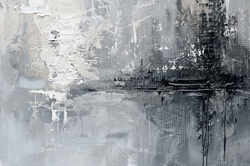 Mixed media art Gray layers and delicate Thai elements. Abstract style