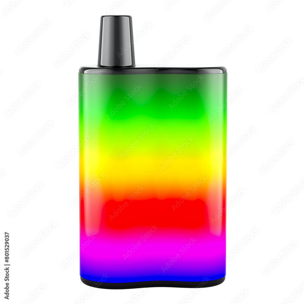 Aufkleber disposable electronic cigarette, 3d rendering. 3d rendering isolated on transparent background