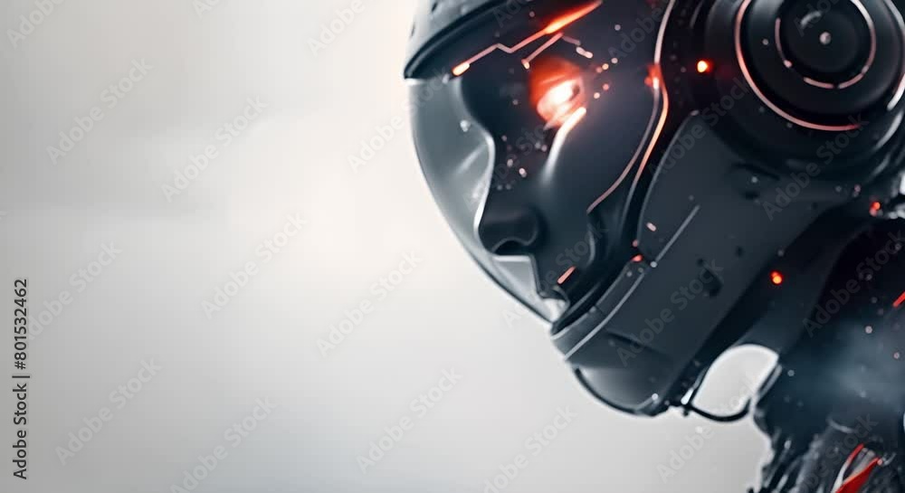 Poster advanced encryption and high-tech robot: safeguarding digital data for cyber defense. concept cybers
