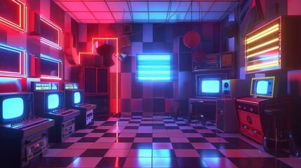 neon lit arcade rooms at home