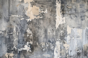 Mixed media art Gray layers and delicate Thai elements. Abstract style