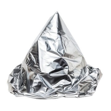 Tinfoil hat isolated on white or transparent background