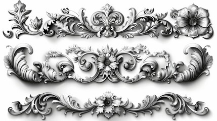 The ornamental swirls, swirls dividers, and filigree ornaments modern illustration set includes spiral ornament strokes, curls, and dividers