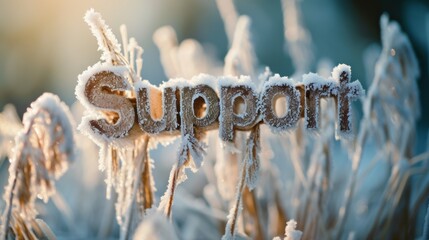 Winter Support concept creative horizontal art poster.