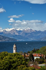 Fototapeta premium The city of San Giovanni and Lake Como in Italy.