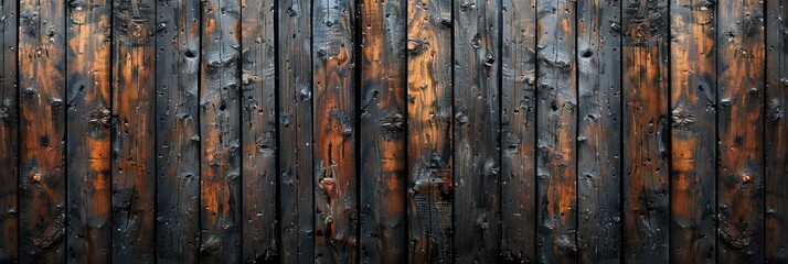 Detailed view of a wooden fence showing signs of rust and decay