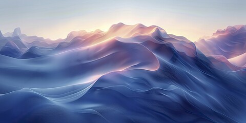 Experience the serene essence of tranquility through fluid waves of calming blues in this vector illustration, perfect for stress relief programs.