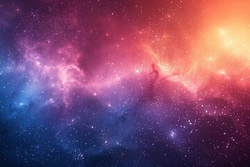 Obraz premium Colorful galaxy with a blue and red swirl. The colors are vibrant and the stars are scattered throughout the image