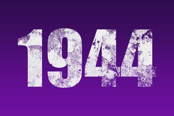 flat white grunge number of 1944 on purple background.	