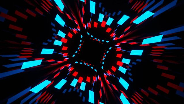 Movement of Red and Blue Colored Lines Background VJ Loop in 4K