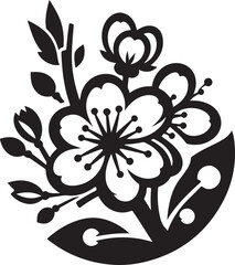 black and white flower