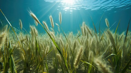 Obraz premium Wheat field under sunlight