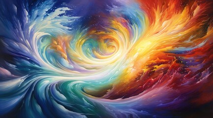Obraz premium Vibrant abstract swirling colors
