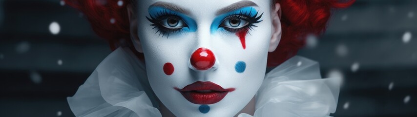Dramatic Clown Makeup Portrait