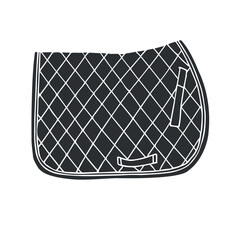 Vector hand drawn doodle sketch horse equestrian saddle pad isolated on white background © Sweta