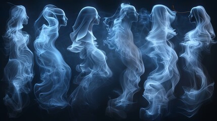 Coffee smoke or steam effect, abstract aroma waves, tea vapor, fog swirls, mist flow and haze elements modern set. Fumes from drinks, hookahs, and cigarettes.