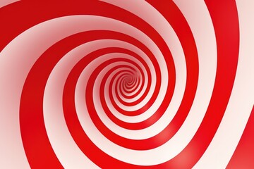 Hypnotic spiral pattern in red and white