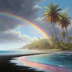 rainbow on the beach
