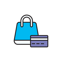 Credit Card icon design with white background stock illustration