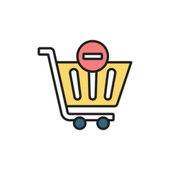 Remove From Cart icon design with white background stock illustration