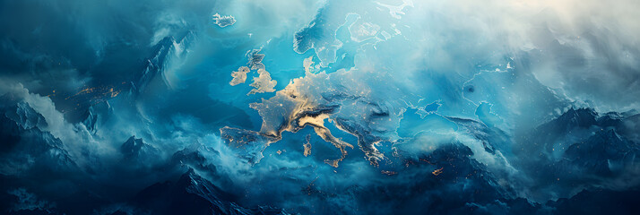 European Map Illustration: A Journey Through Culture - obrazy, fototapety, plakaty