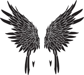 Feather Wings in the form of Angel or Dragon Illustration in Vector