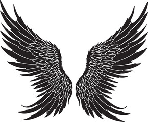 Feather Wings in the form of Angel or Dragon Illustration in Vector