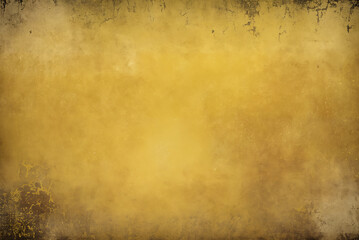 Yellow grunge texture. Abstract dark yellow background with scratches and cracks