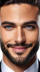 Obraz premium James a handsome man with a chiseled jaw and a winning smile wearing a tuxedo