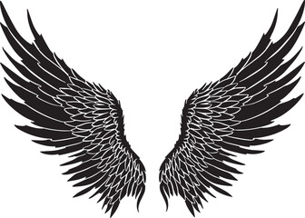 Obraz premium Feather Wings in the form of Angel or Dragon Illustration in Vector