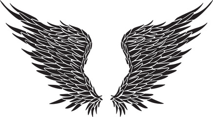 Feather Wings in the form of Angel or Dragon Illustration in Vector