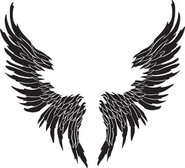 Feather Wings in the form of Angel or Dragon Illustration in Vector
