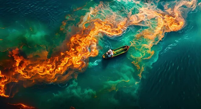 Research on the hazards of ocean pollution caused by maritime oil spills. Concept Maritime oil spills, Environmental impact, Ocean pollution, Hazardous chemicals, Marine ecosystems