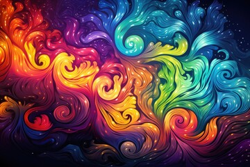 Vibrant abstract swirling colors