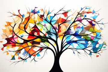Vibrant abstract tree of life painting