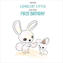 Newborn baby birthday card design .