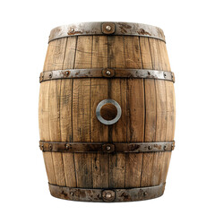 Obraz premium Wooden barrel isolated on white or transparent background